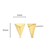 TI SENTO - GOLD PLATED 3D TRIANGLE STUD EARRINGS