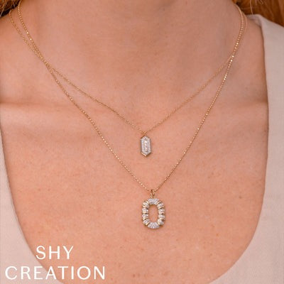 Shy Creation - Pave Diamond Open Oval Pendant