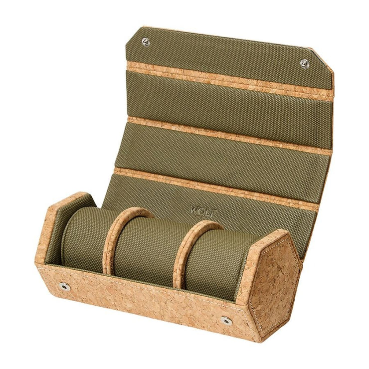 Wolf - Cortica Triple Hexagon Watch Roll With Capsule - Cork