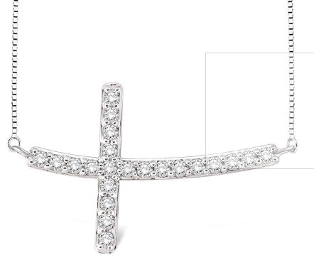 ASHI – SIDEWAYS DIAMOND CROSS PENDANT