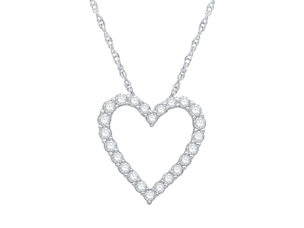 Open Heart Diamond Pendant - 1/2 Ct