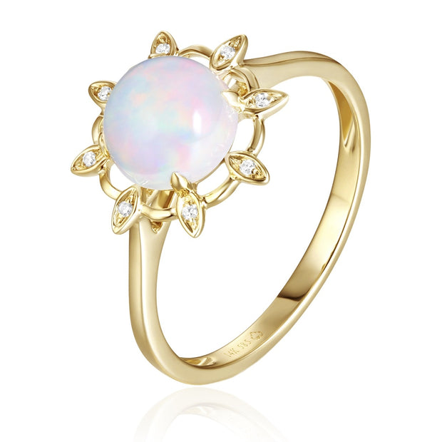 LUVENTE – OPAL & DIAMOND SUN RING