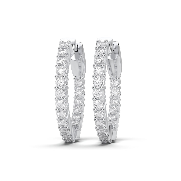 In & Out Diamond Huggie Hoop Earrings