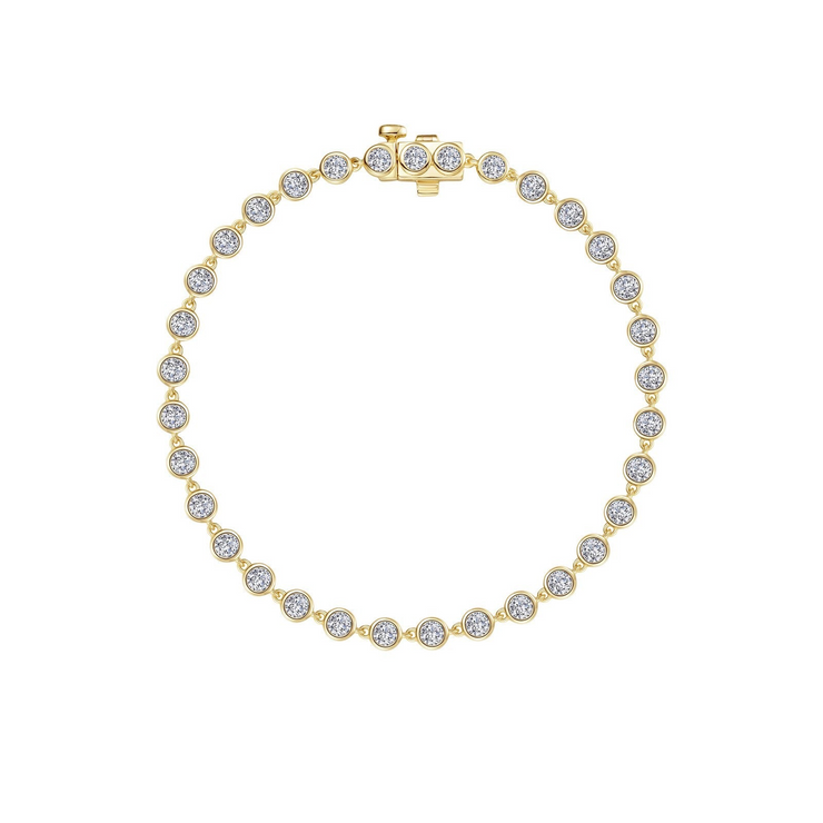 Lafonn - Yellow Plated Sterling Silver Bezel Set Tennis Bracelet