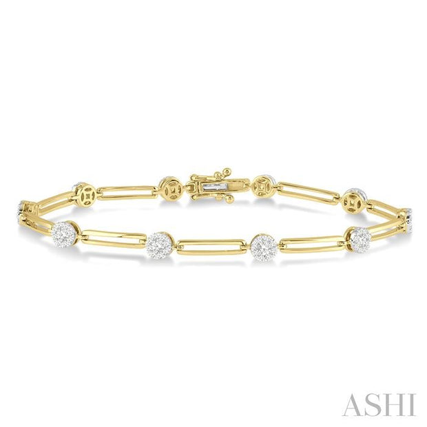 Paperclip Lovebright Diamond Fashion Bracelet