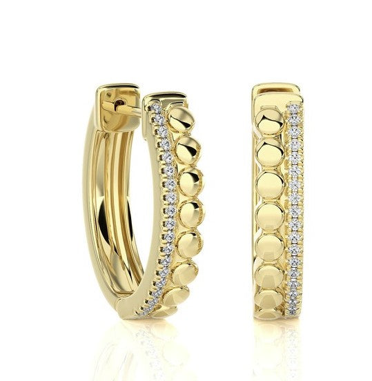 Bubble Gold Diamond Hoop Earrings