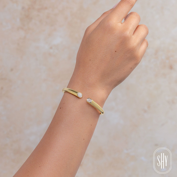 Shy Creation - 0.20Ct Diamond Baguette Bangle