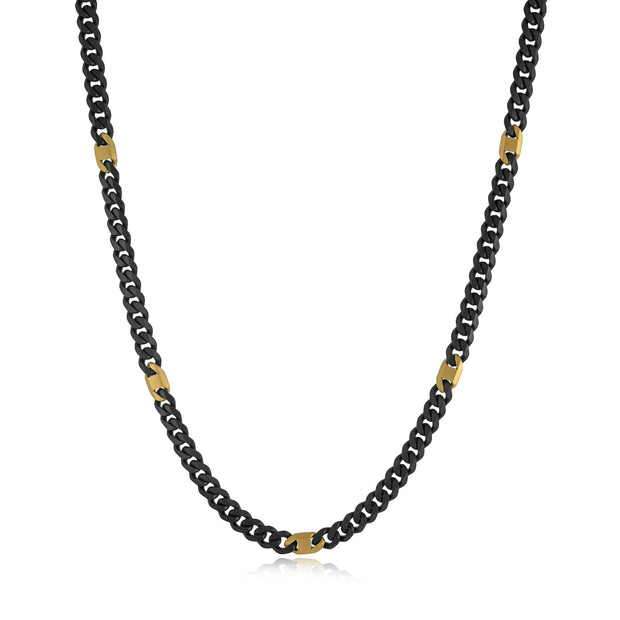BLACK & GOLD 6MM CURB CHAIN