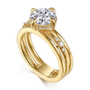 Siebke Hoyt Round Diamond Compass Prong Engagement Ring in Silver