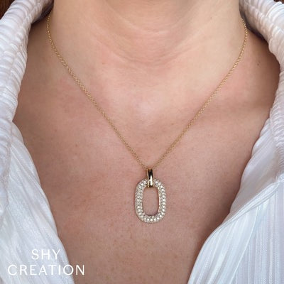 Shy Creation - Open Oval Diamond Pendant