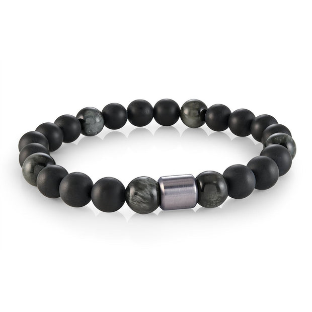 Black Onyx & Eagle's Eye Stretch Bracelet