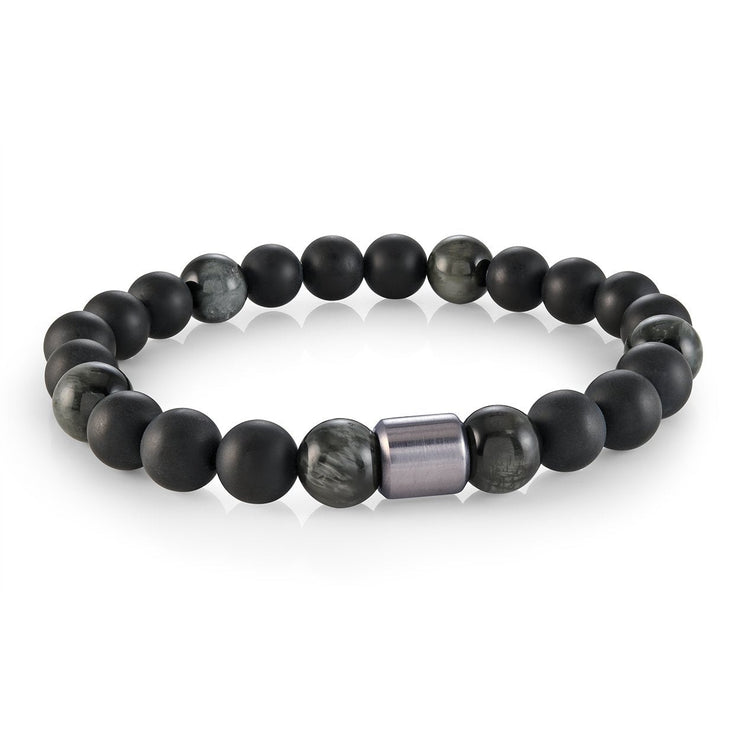 Black Onyx & Eagle's Eye Stretch Bracelet