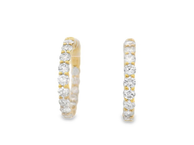Diamond In & Out Hoop Earrings - 3 1/4 Ct