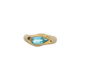Blue Topaz & Diamond Ring