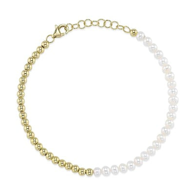 Shy Creation - Pearl & Ball Chain Bracelet