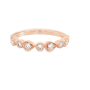 Alternating Shapes Diamond Wedding Band - 1/4 Ct