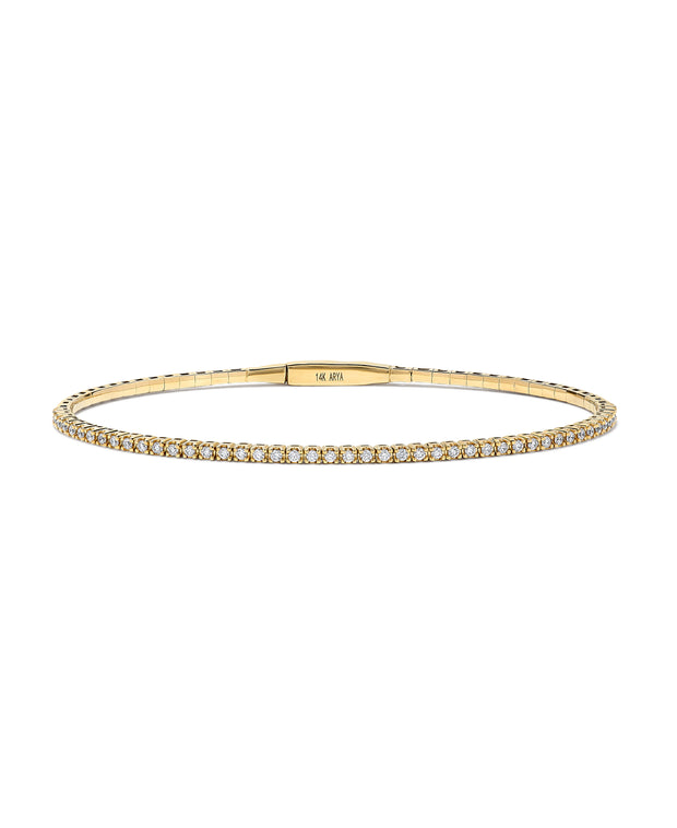 2/3 Way Around Flexible Diamond Bangle Bracelet