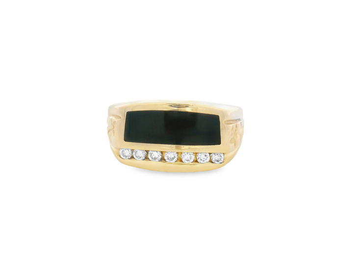 Black Onyx & Diamond Ring