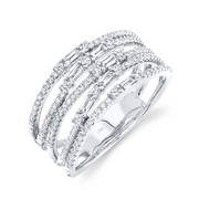 Shy Creation - Diamond Bypass Baguette Ring