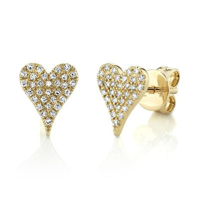 SHY CREATION – PAVE DIAMOND HEART POST EARRINGS