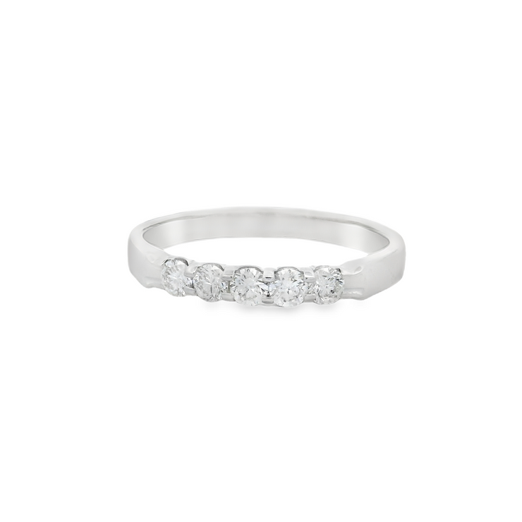 5 Stone Diamond Wedding Band - 1/3 Ct