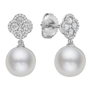 Pearl & Diamond Dangle Earrings