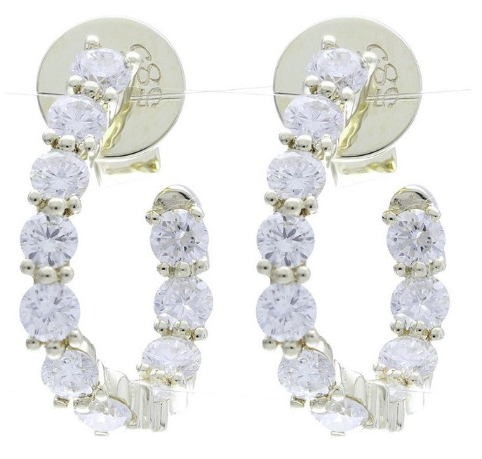 OPEN OVAL DIAMOND HOOP EARRINGS