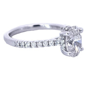 DIAMOND ENGAGEMENT RING - 1.5 TCW OVAL CENTER