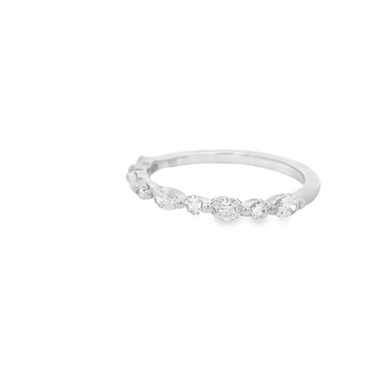 Alternating Shape Diamond Wedding Band - 0.50 TCW
