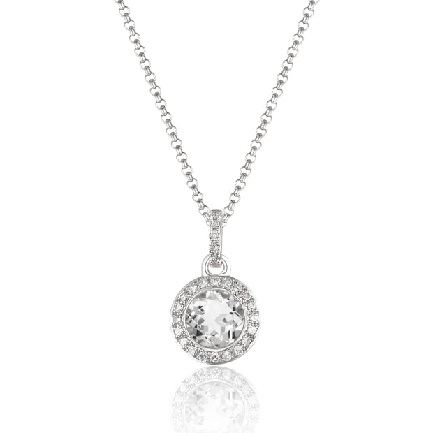 LUVENTE – WHITE TOPAZ & DIAMOND PENDANT