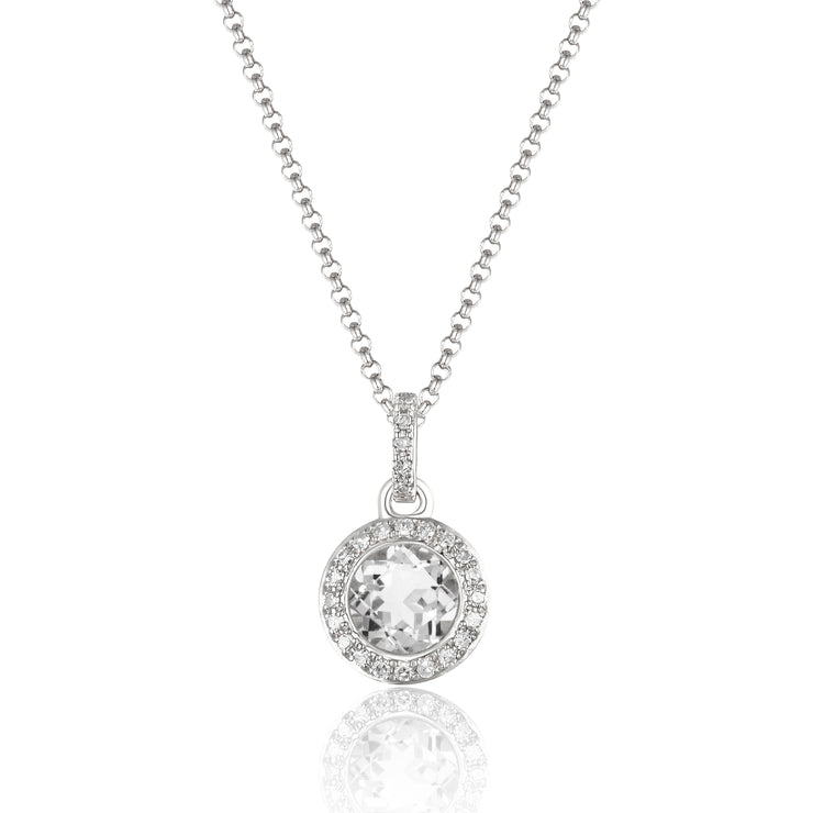 LUVENTE – WHITE TOPAZ & DIAMOND PENDANT