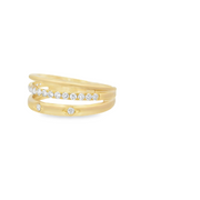 Matte 3 Row Diamond Ring