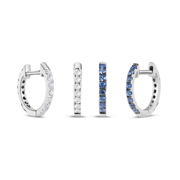 Sapphire & Diamond Reversible Huggie Earring