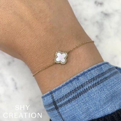 SHY CREATION - MOTHER OF PEARL CLOVER BRACELET