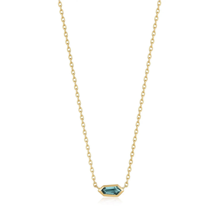 ANIA HAIE - TEAL SPARKLE CHAIN NECKLACE