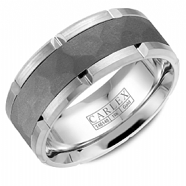 CROWN RING - MEN'S TANTALUM & WHITE GOLD WEDDING BAND