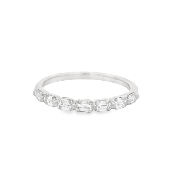 Emerald Diamond Wedding Band - 2/3 Ct