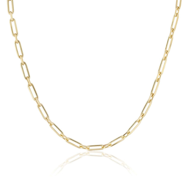 ELA RAE - Yellow Gold Plated Mixed Rectangle And Round Choker Chain
