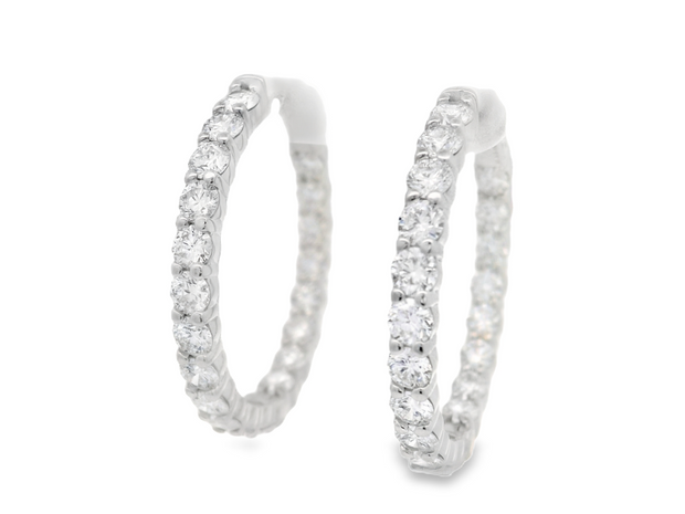 Diamond In & Out Hoop Earrings - 5 Ct