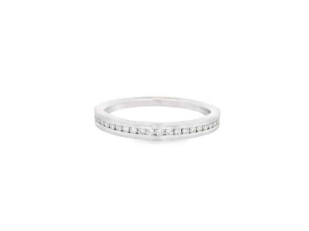 Channel Set Diamond Wedding Band - 0.15 TCW