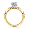 Siebke Hoyt Oval Diamond Basket Engagement Ring in Gold Plated Sterling Silver