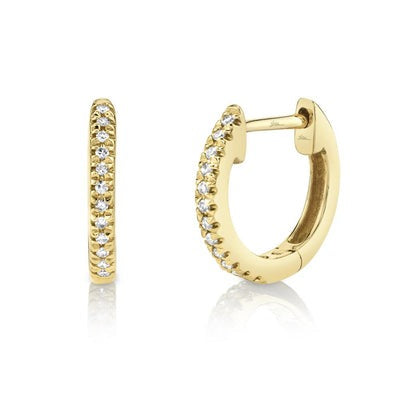 Shy Creation – Pave Diamond Huggie Hoop Earrings