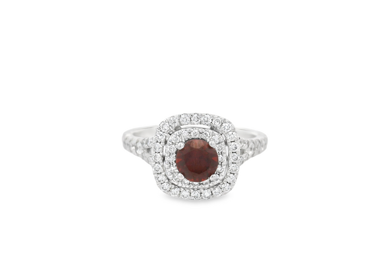 Garnet & Diamond Ring