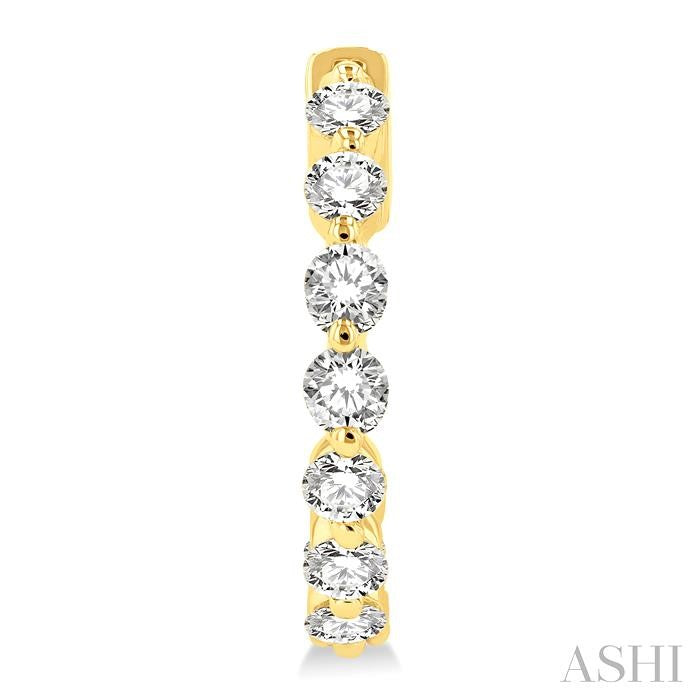 Inside-Out Diamond Round Hoop Earrings - 2Cttw