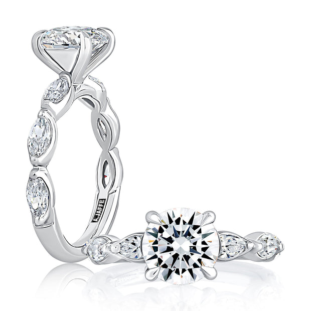 A Jaffe - Marquise Diamond Engagement Ring Settinga