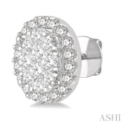 Ashi - Oval Diamond Cluster Post Earrings
