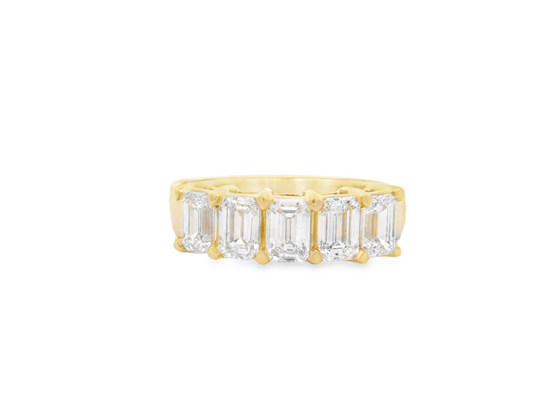 Emerald Diamond 5 Stone Band