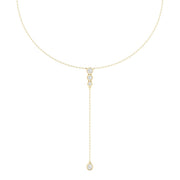 Bezel Set Diamond Lariat Necklace