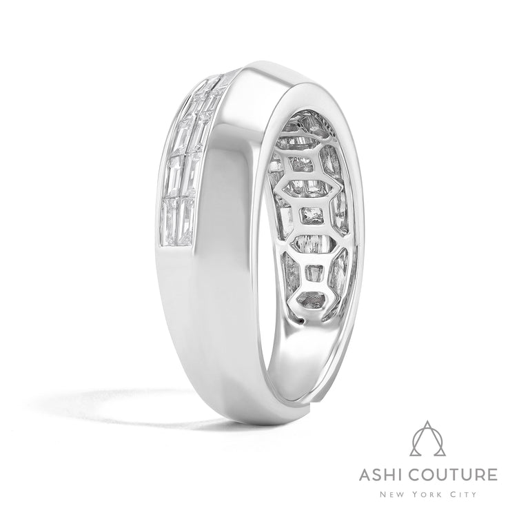 Couture Duchess Baguette Knife Edge Wide Diamond Fashion Ring