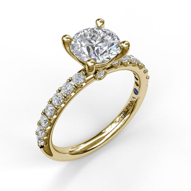 FANA - YELLOW GOLD DIAMOND PAVE ENGAGEMENT RING SETTING